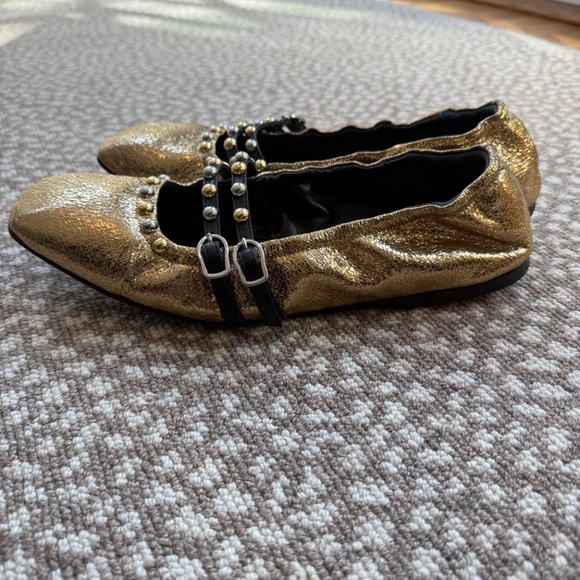 Ann Mashburn Gold Studded Ballet Flats size 40/9.5 - Picture 5 of 8